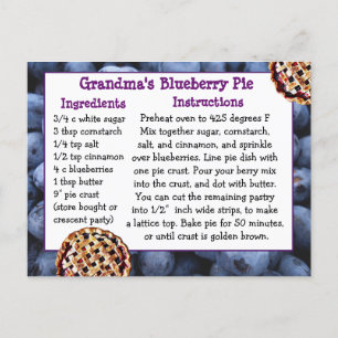Blueberry Pie Recept Briefkaart