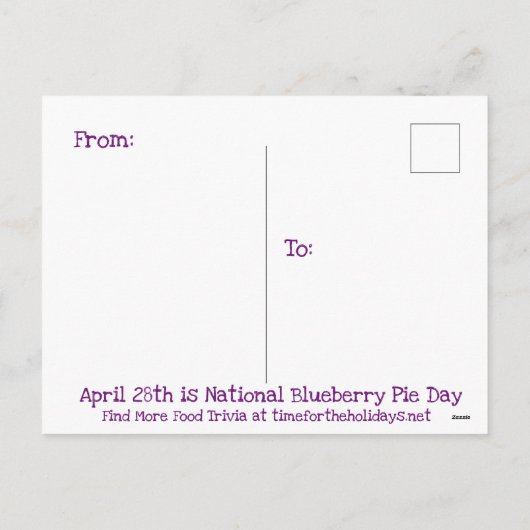 Blueberry Pie Recept Briefkaart (Achterkant)