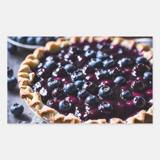 Blueberry Pie Rechthoekige Sticker (Voorkant)