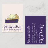 Blueberry Pie Slice Bakery Restaurant Pastry Chef Visitekaartje (Voorkant / Achterkant)