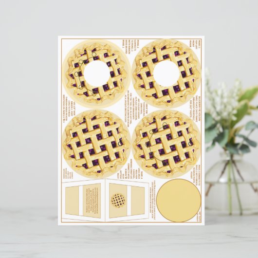 Blueberry Pie Thanksgiving Lijst Naam Plaats Kaart (Staand voorkant)