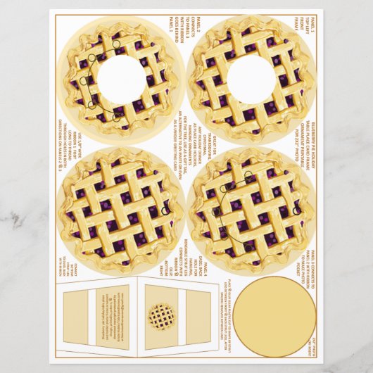 Blueberry Pie Thanksgiving Lijst Naam Plaats Kaart (Voorkant)