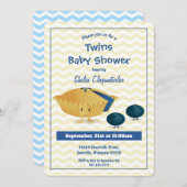 Blueberry Pie Twins Baby shower uitnodiging (Voorkant / Achterkant)