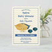 Blueberry Pie Twins Baby shower uitnodiging (Staand voorkant)