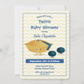 Blueberry Pie Twins Baby shower uitnodiging (Voorkant)