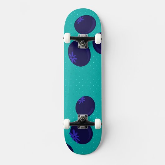 Blueberry Pop – Minimal Fruit Patroon Skateboard (Voorkant)