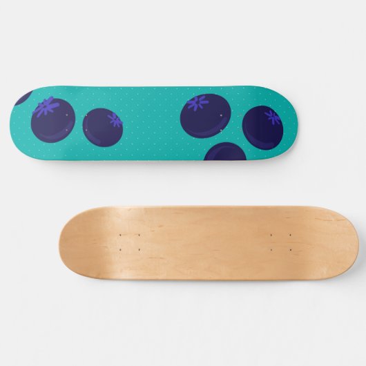 Blueberry Pop – Minimal Fruit Pattern Skateboard (Horizontaal)