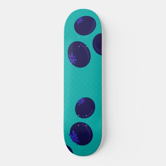Blueberry Pop – Minimal Fruit Pattern Skateboard (Voorkant)