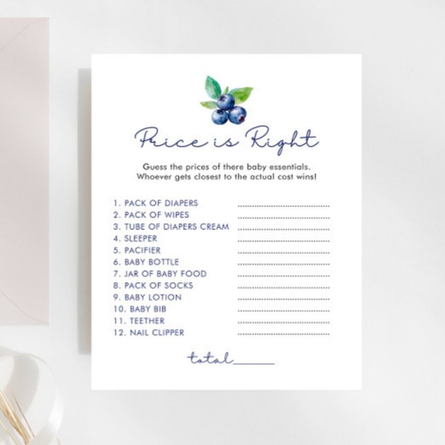 Blueberry Prijs is het juiste Baby shower spel (Creator heeft geüpload)