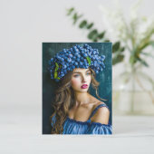 Blueberry Princess in het blauw Feestdagenkaart (Staand voorkant)