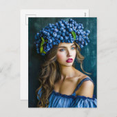 Blueberry Princess in het blauw Feestdagenkaart (Voorkant / Achterkant)