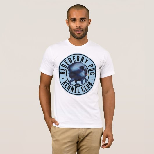 Blueberry Pug Kennel Club T-shirt (Voorkant volledig)
