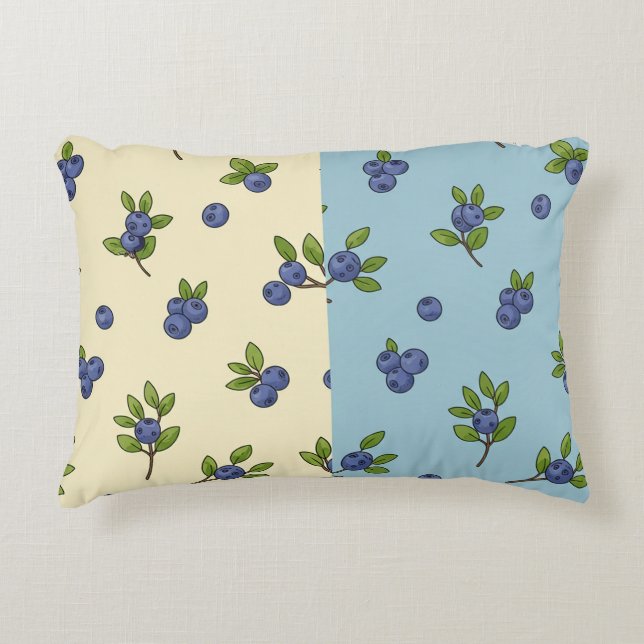 Blueberry Repeat Pattern – Pastel Vibe Accent Kussen (Voorkant)