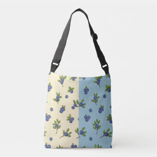 Blueberry Repeat Pattern – Pastel Vibe Crossbody Tas
