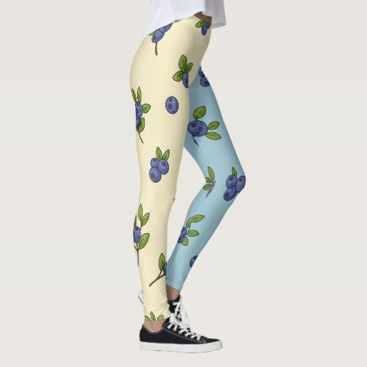 Blueberry Repeat Pattern – Pastel Vibe Leggings (Rechts)