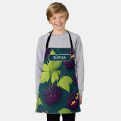 Blueberry Retro Kleurrijk Gepersonaliseerd Patroon Schort (Gedragen)