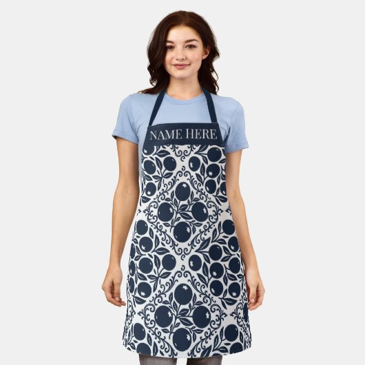 Blueberry Rustic Farmhouse French Country Recipe Schort (Gedragen)