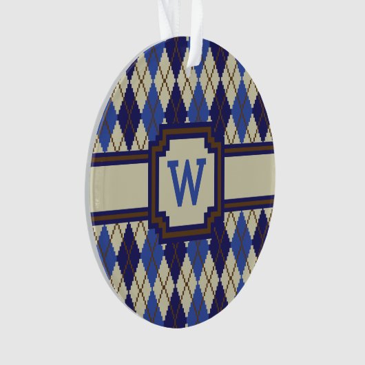 Blueberry Scone Argyle Acrylornament Ornament (voorkant)