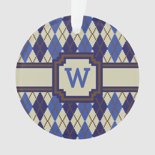 Blueberry Scone Argyle Acrylornament Ornament (voorkant)