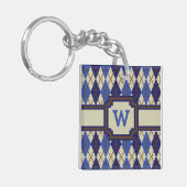 Blueberry Scone Argyle AcrylSleutelhanger Sleutelhanger (Voorkant Links)