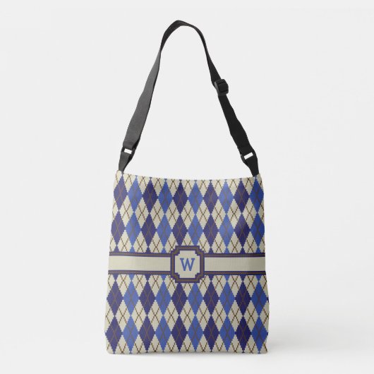 Blueberry Scone Argyle All-Over-Print Bag Crossbody Tas (Achterkant)