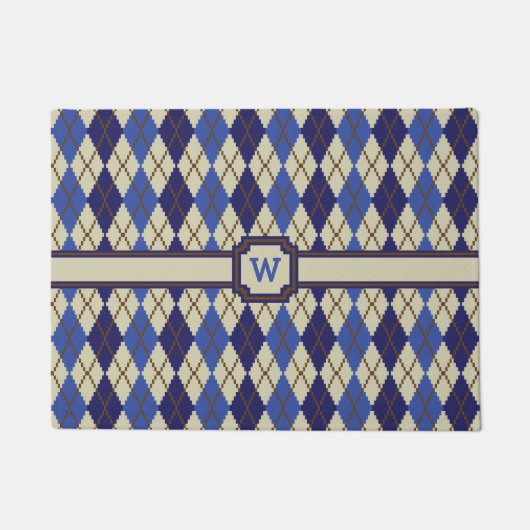 Blueberry Scone Argyle Doormat Deurmat (Voorkant)