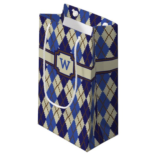 Blueberry Scone Argyle Gift Bag Klein Cadeauzakje (Voorkant Gekanteld)