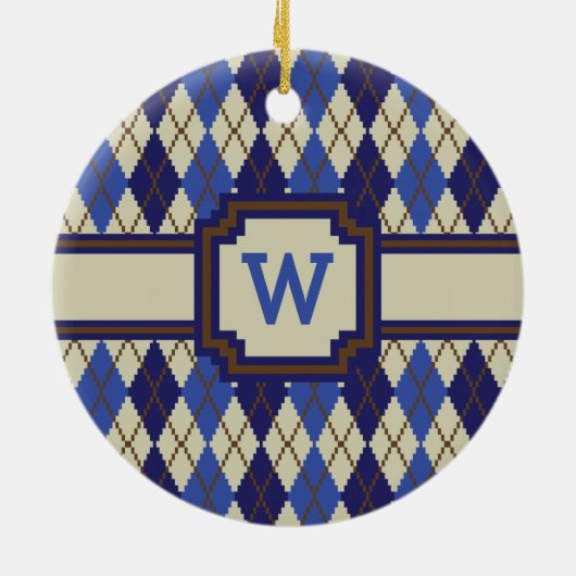 Blueberry Scone Argyle Ornament (Achterkant)