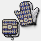 Blueberry Scone Argyle Ovenwant & Pannenlap Set (Voorkant / Achterkant)