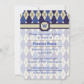 Blueberry Scone Argyle Party Invitation Kaart (Voorkant)