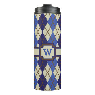 Blueberry Scone Argyle Thermal Tumbler Thermosbeker