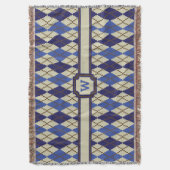 Blueberry Scone Argyle Throw Blanket Deken (Voorkant Verticaal)