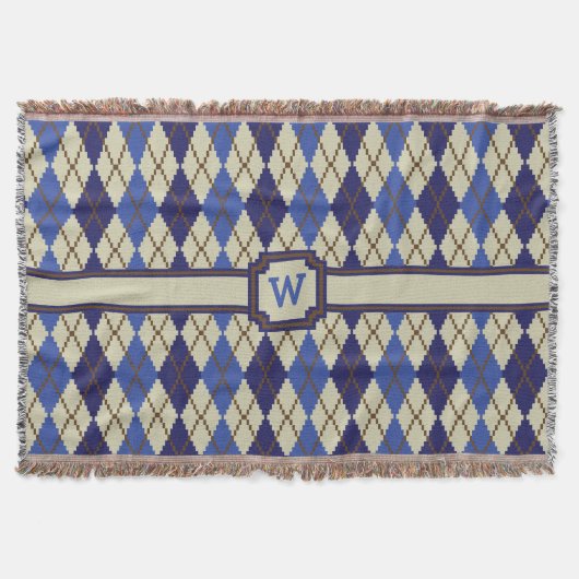 Blueberry Scone Argyle Throw Blanket Deken (Voorkant)