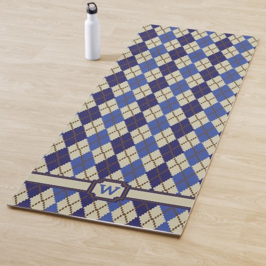 Blueberry Scone Argyle Yoga Mat (In situ)