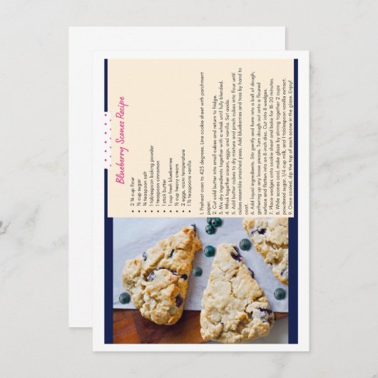 Blueberry Scones Blank Kaart (Voorkant / Achterkant)
