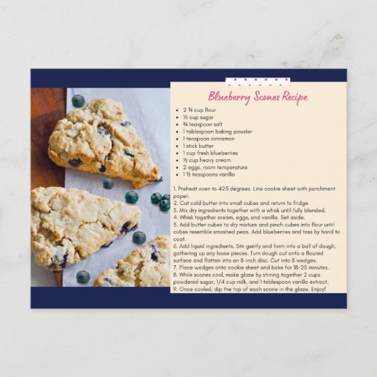Blueberry Scones Recept Briefkaart (Voorkant)