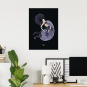 BLUEBERRY SEAHORSE van Alexandra Dikaia Poster (Thuiskantoor)