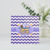 Blueberry Smear Baby shower Invitation Kaart (Staand voorkant)