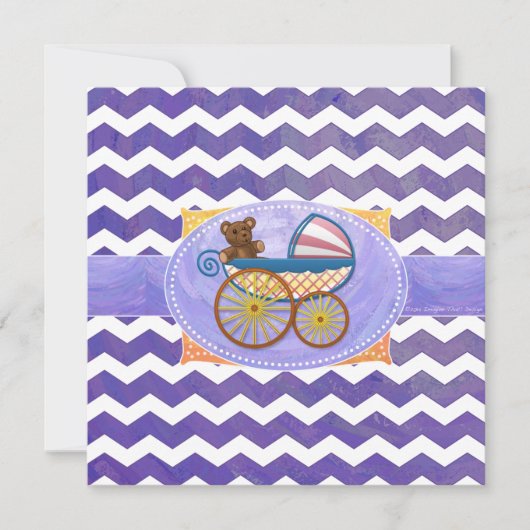 Blueberry Smear Baby shower Invitation Kaart (Voorkant)