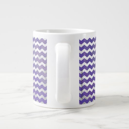 Blueberry Smear Chevron Pattern Grote Koffiekop (Achterkant)