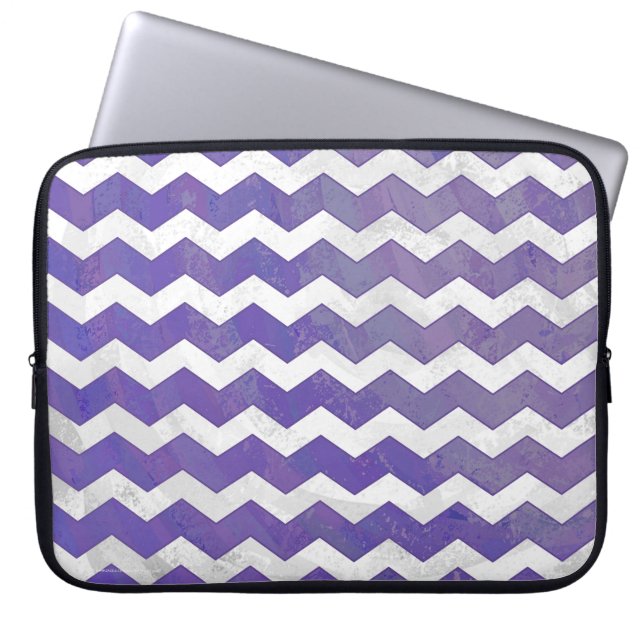 Blueberry Smear Chevron Pattern Laptop Sleeve (Voorkant)