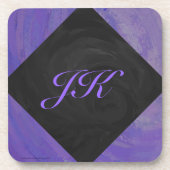 Blueberry Smear en Black Monogram Drankjes Onderzetter (Voorkant)