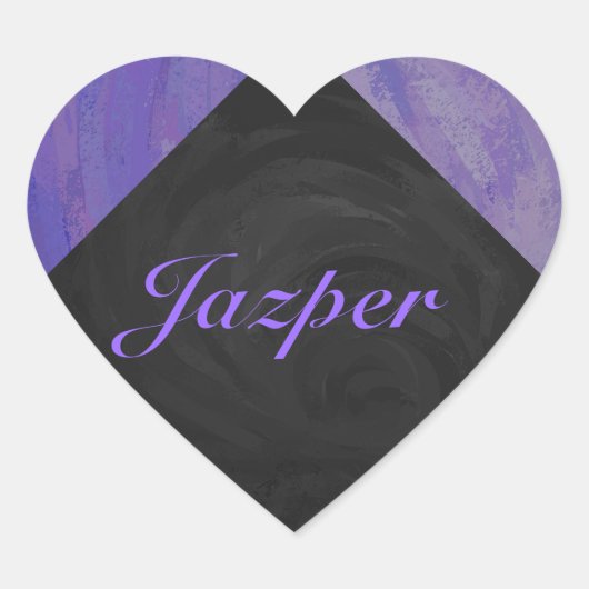 Blueberry Smear en Black Monogram Hart Sticker (Voorkant)