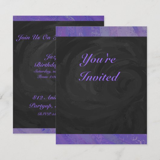 Blueberry Smear en Black Monogram Kaart (Voorkant / Achterkant)