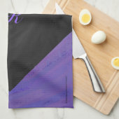 Blueberry Smear en Black Monogram Theedoek (Quarter Fold)
