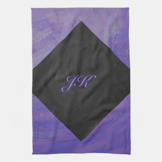 Blueberry Smear en Black Monogram Theedoek (Verticaal)