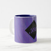 Blueberry Smear en Black Monogram Tweekleurige Koffiemok (Voorkant links)