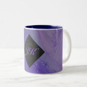 Blueberry Smear en Black Monogram Tweekleurige Koffiemok (Voorkant rechts)