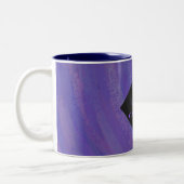 Blueberry Smear en Black Monogram Tweekleurige Koffiemok (Links)