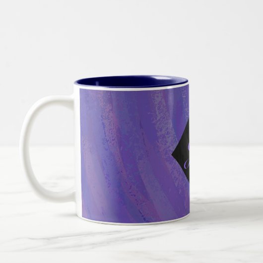 Blueberry Smear en Black Monogram Tweekleurige Koffiemok (Links)